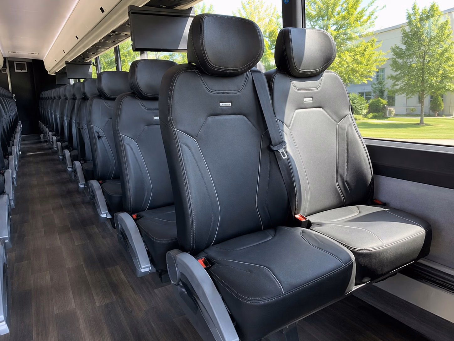 56 passenger charter bus inside