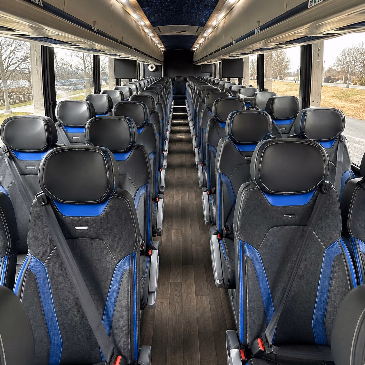 lewisville charter bus rental interior